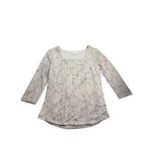 Vtg Y2K Cleo Floral Pattern Top XS Sparkle Fairy Whimsical Cottage Square Neck